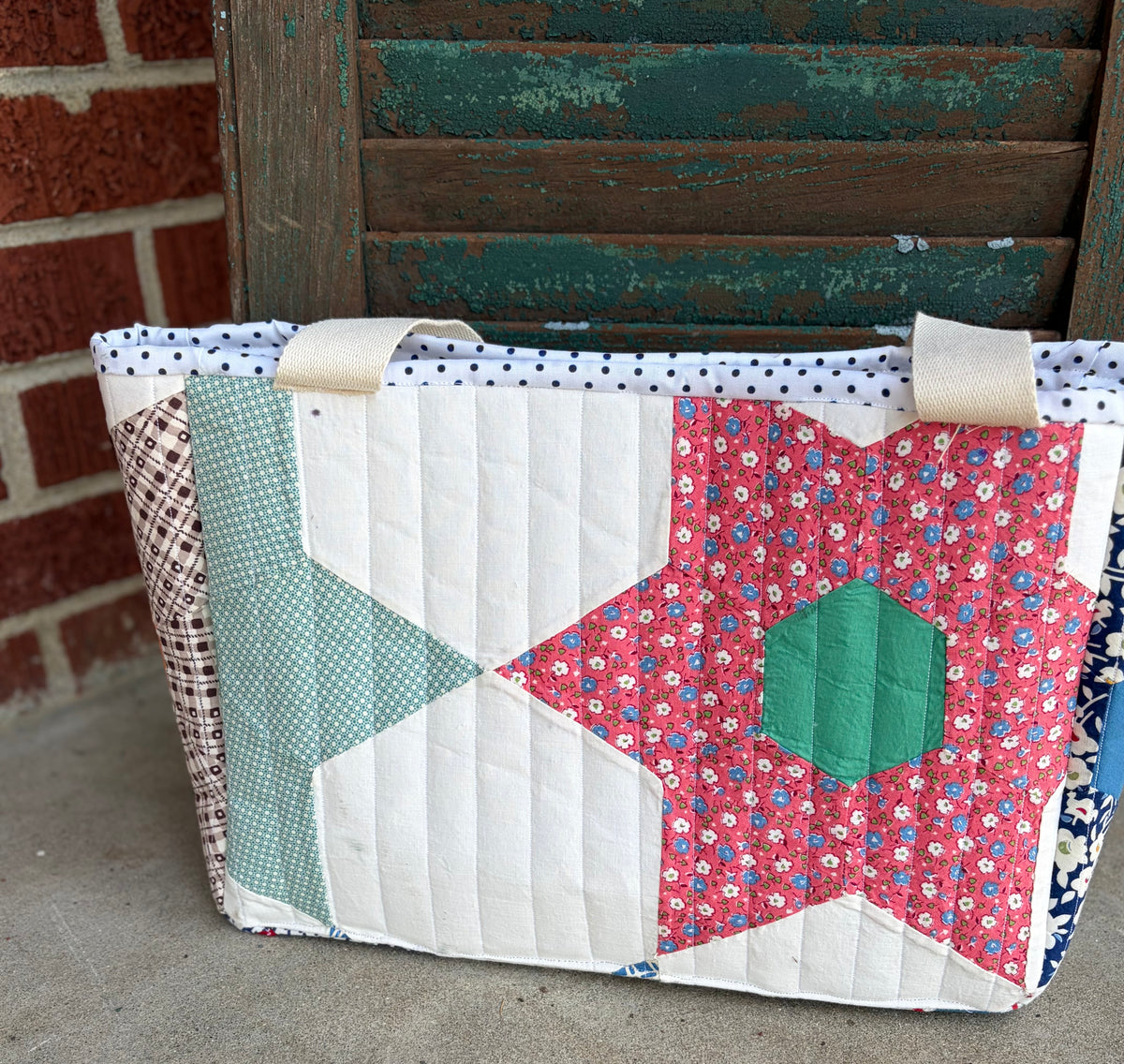 Handmade Vintage Quilt Tote Bag