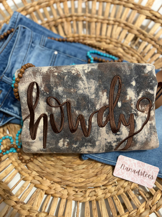 Howdy cowhide bleached crew