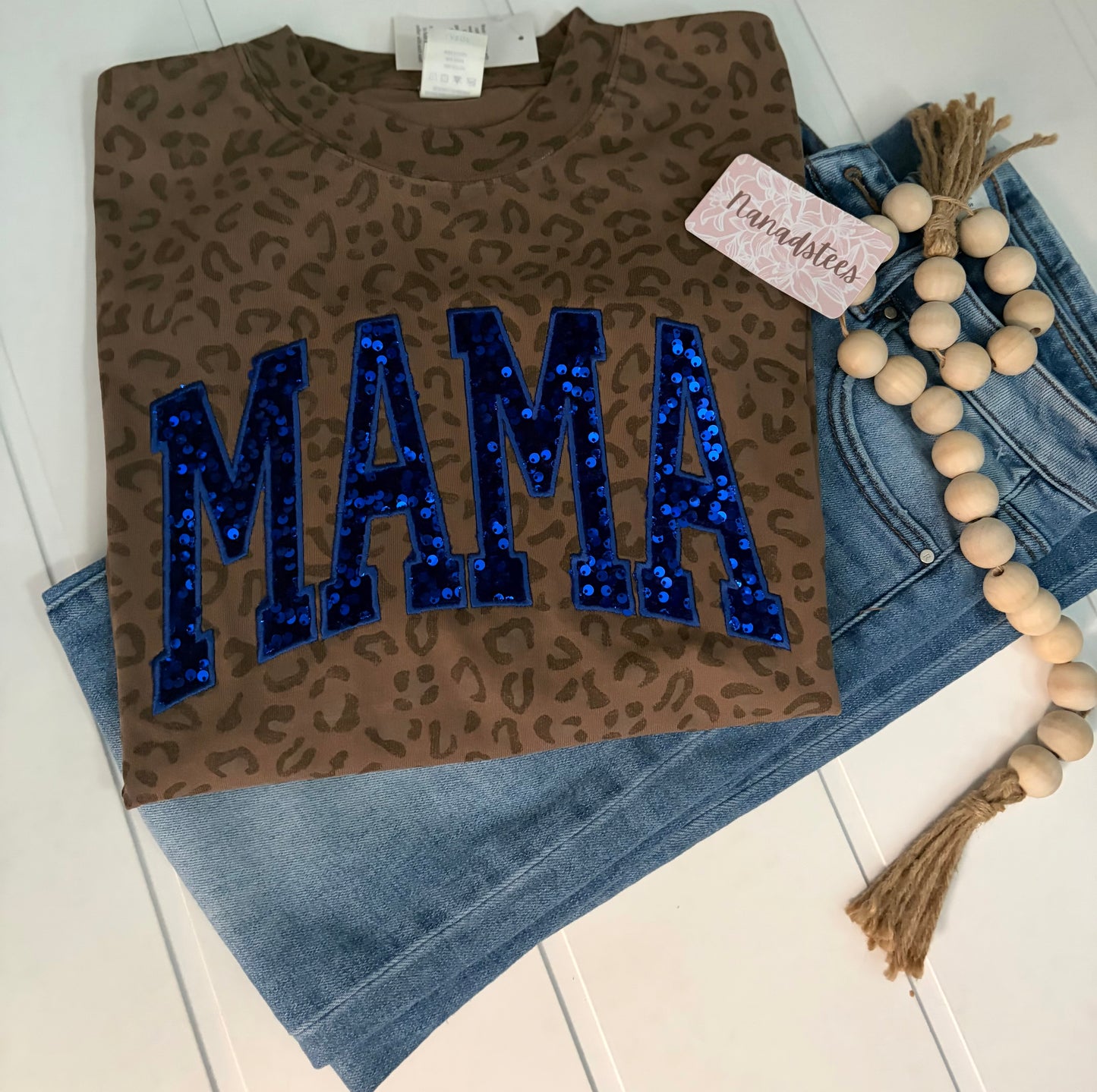 MAMA sequence leopard tee