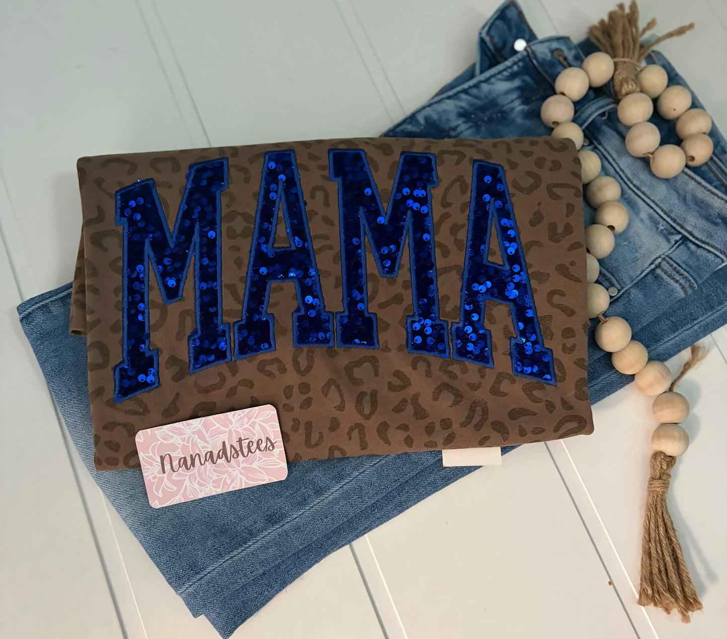 MAMA sequence leopard tee
