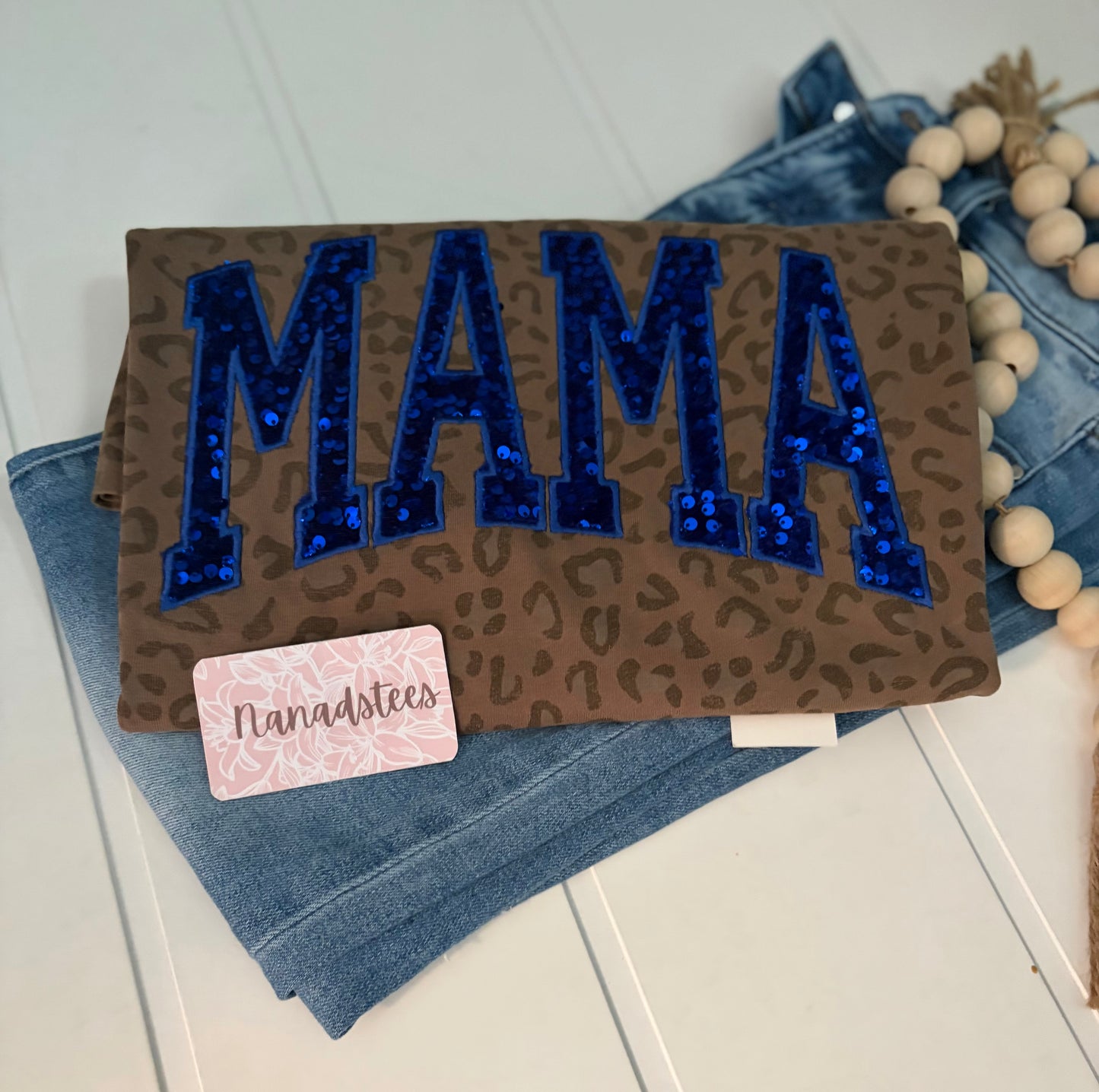 MAMA sequence leopard tee
