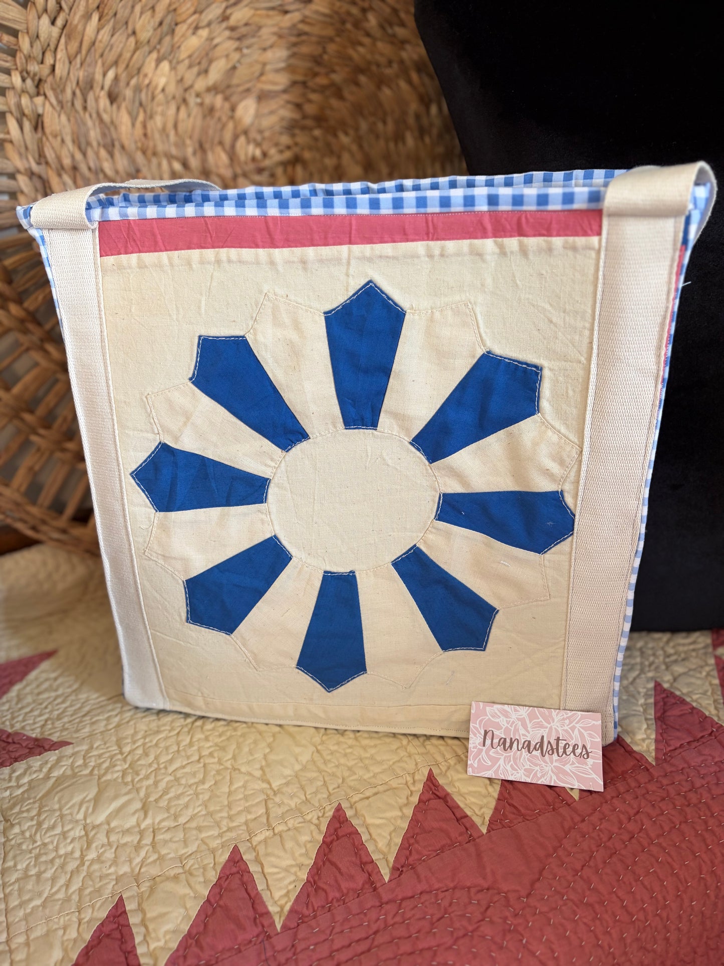 Handmade Vintage Quilt Tote Bag
