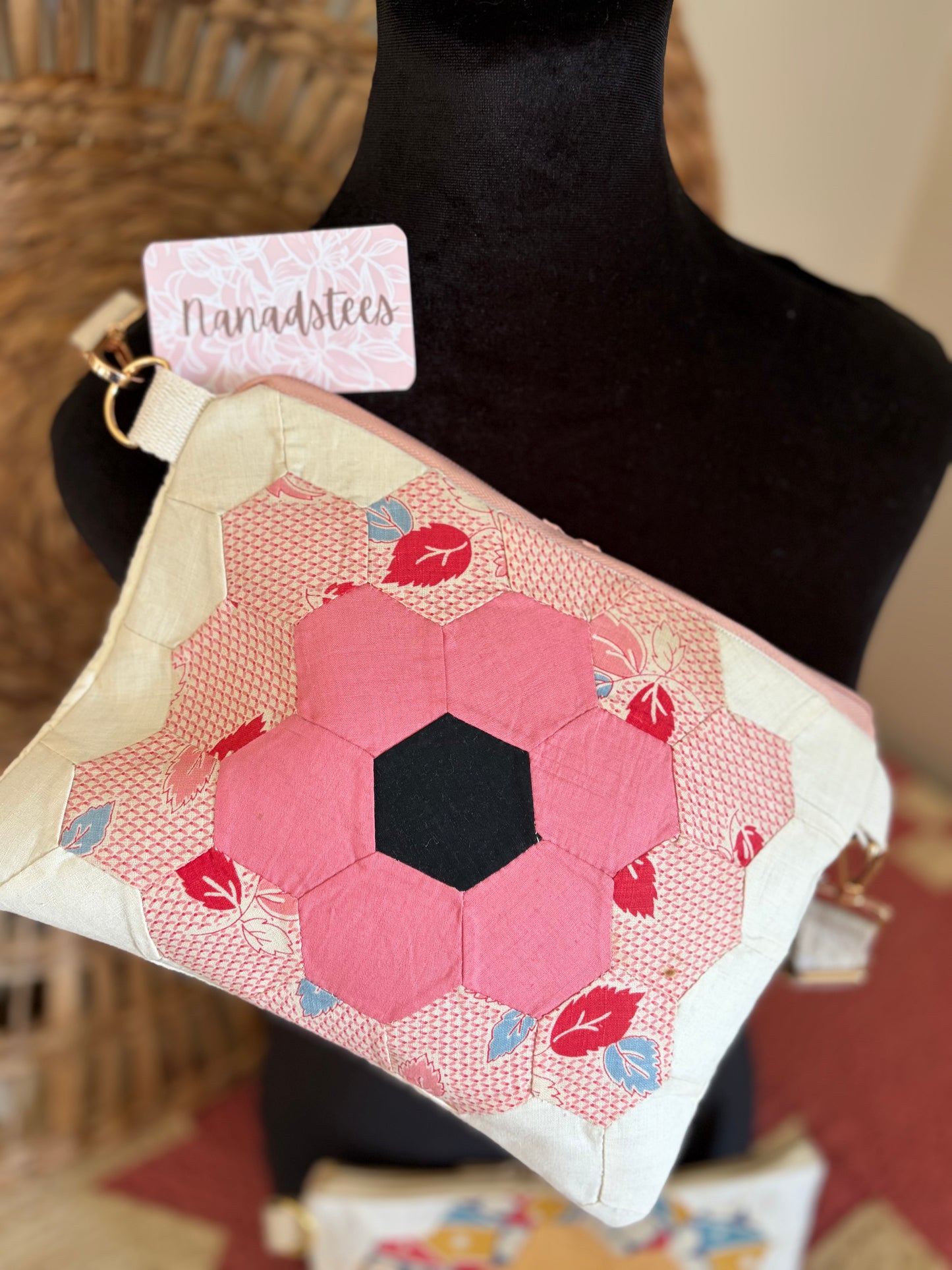 Handmade Vintage Grandmothers Flower Garden Crossbody Bag