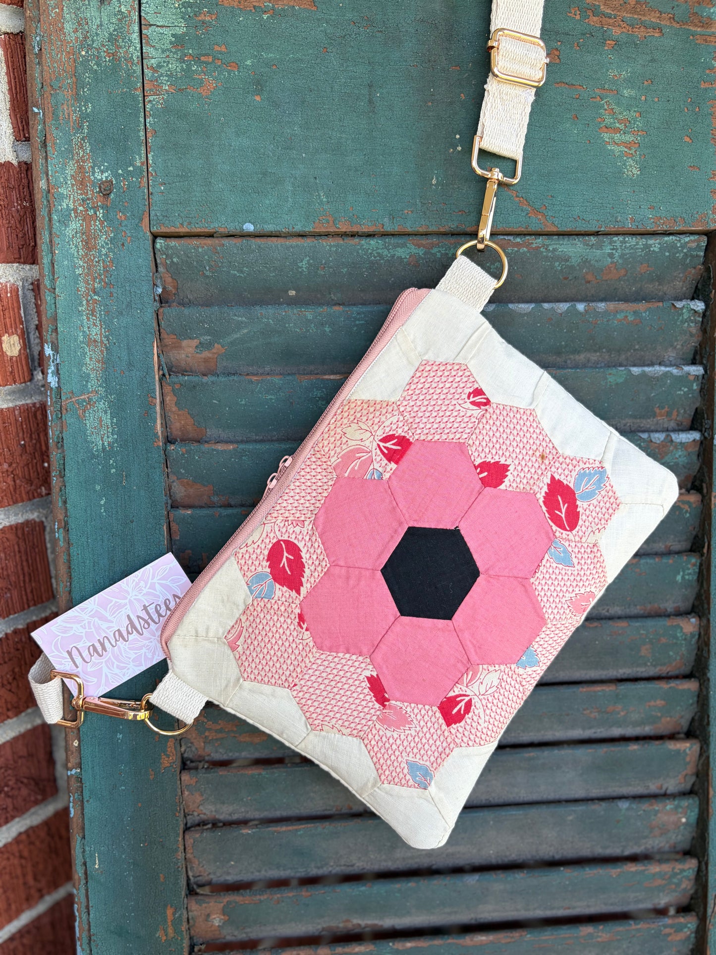 Handmade Vintage Grandmothers Flower Garden Crossbody Bag