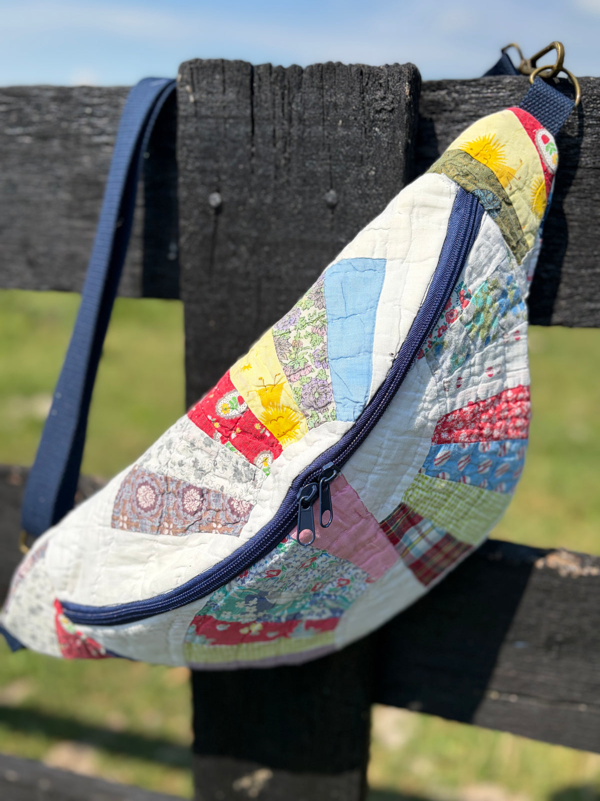 Handmade Vintage Quilt Crossbody Sling Bag