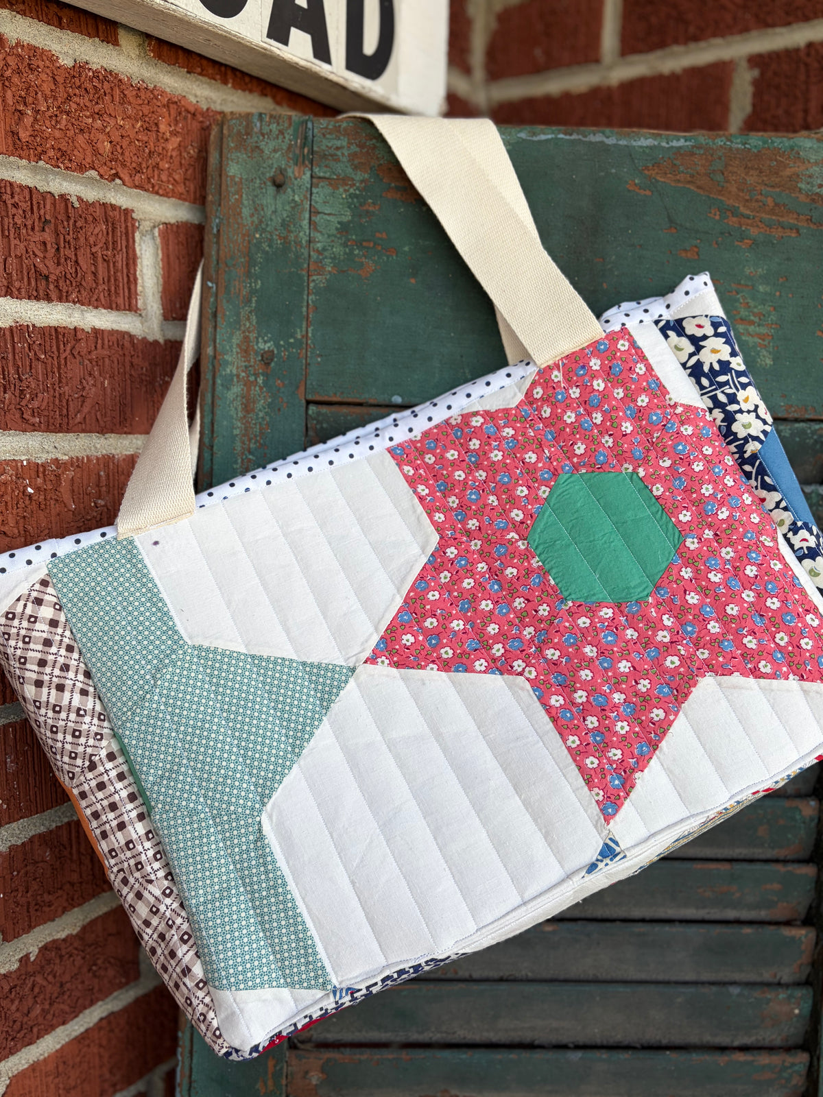 Handmade Vintage Quilt Tote Bag