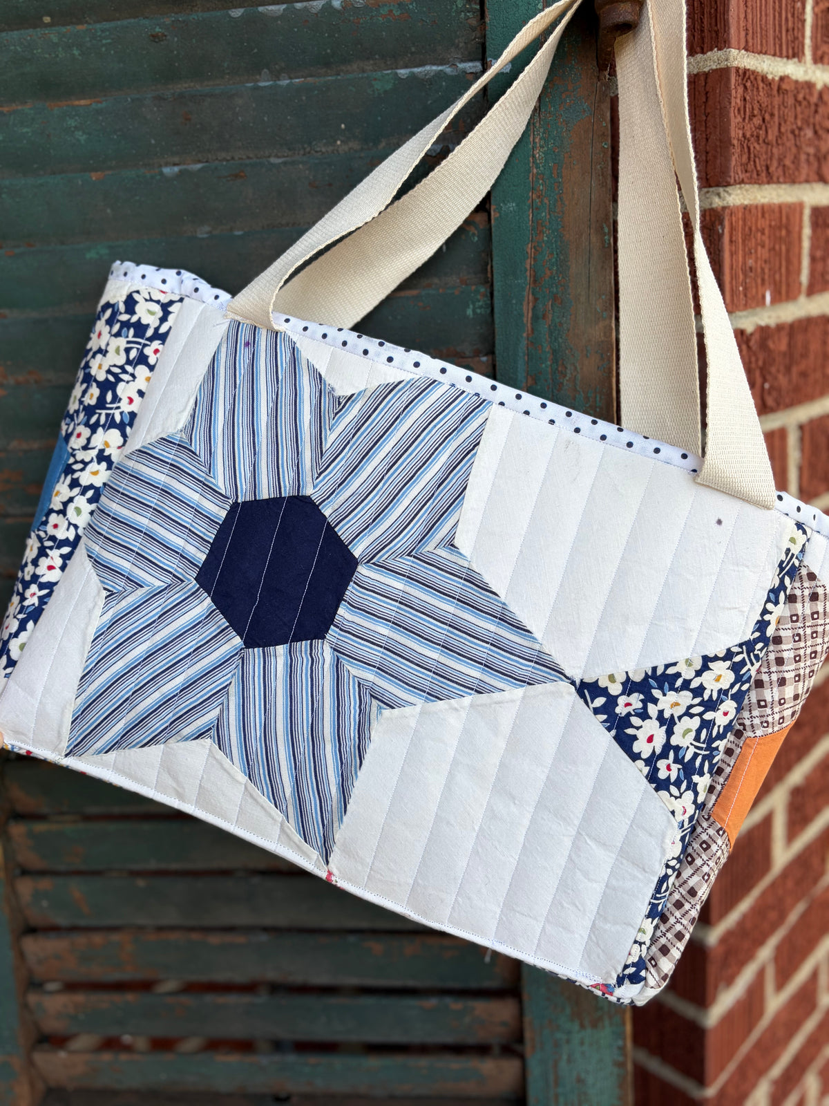 Handmade Vintage Quilt Tote Bag