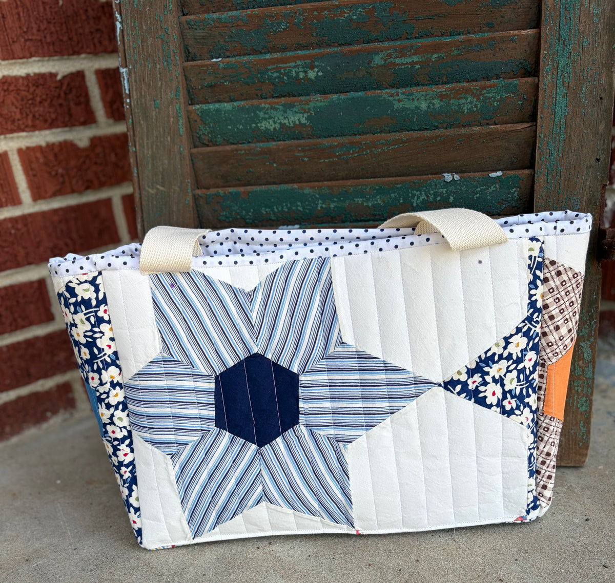 Handmade Vintage Quilt Tote Bag
