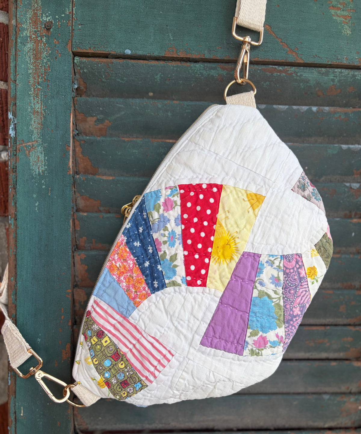 Handmade quilted sling/crossbody bag