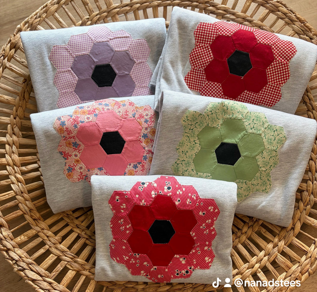 Handmade Vintage Quilt Flower Garden Crew