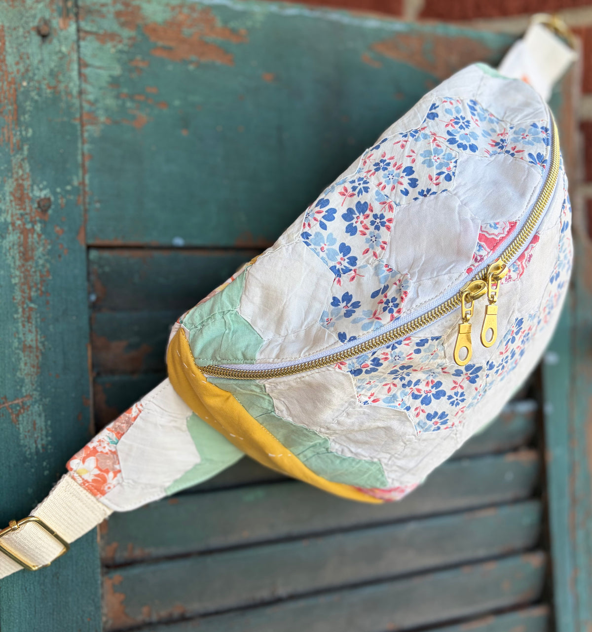 Vintage Quilt Crossbody Bag