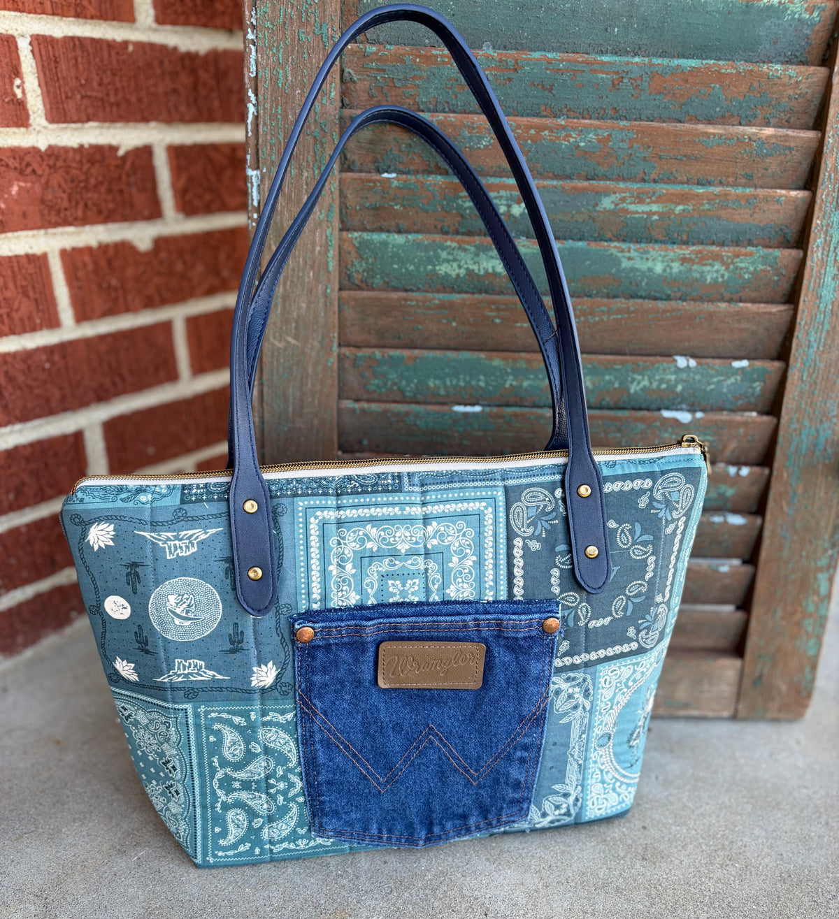 Handmade Western Bandana Tote Bag & Wristlet