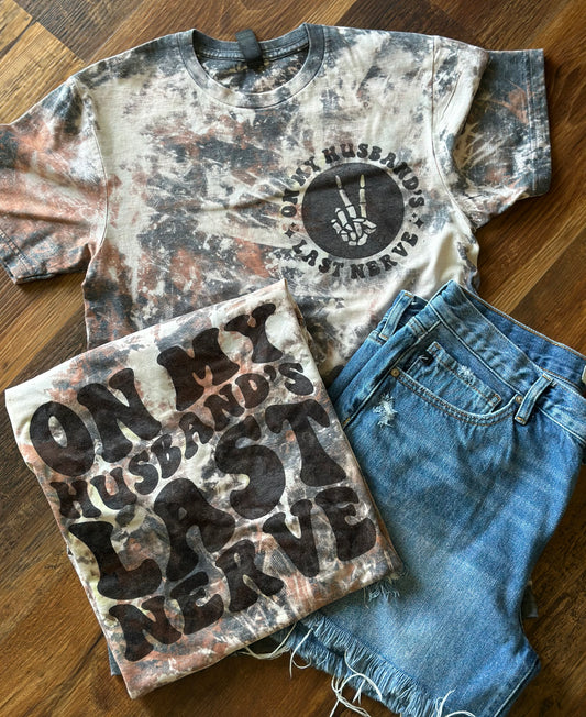 ON MY HUSBAND'S LAST NERVE COWHIDE TEE